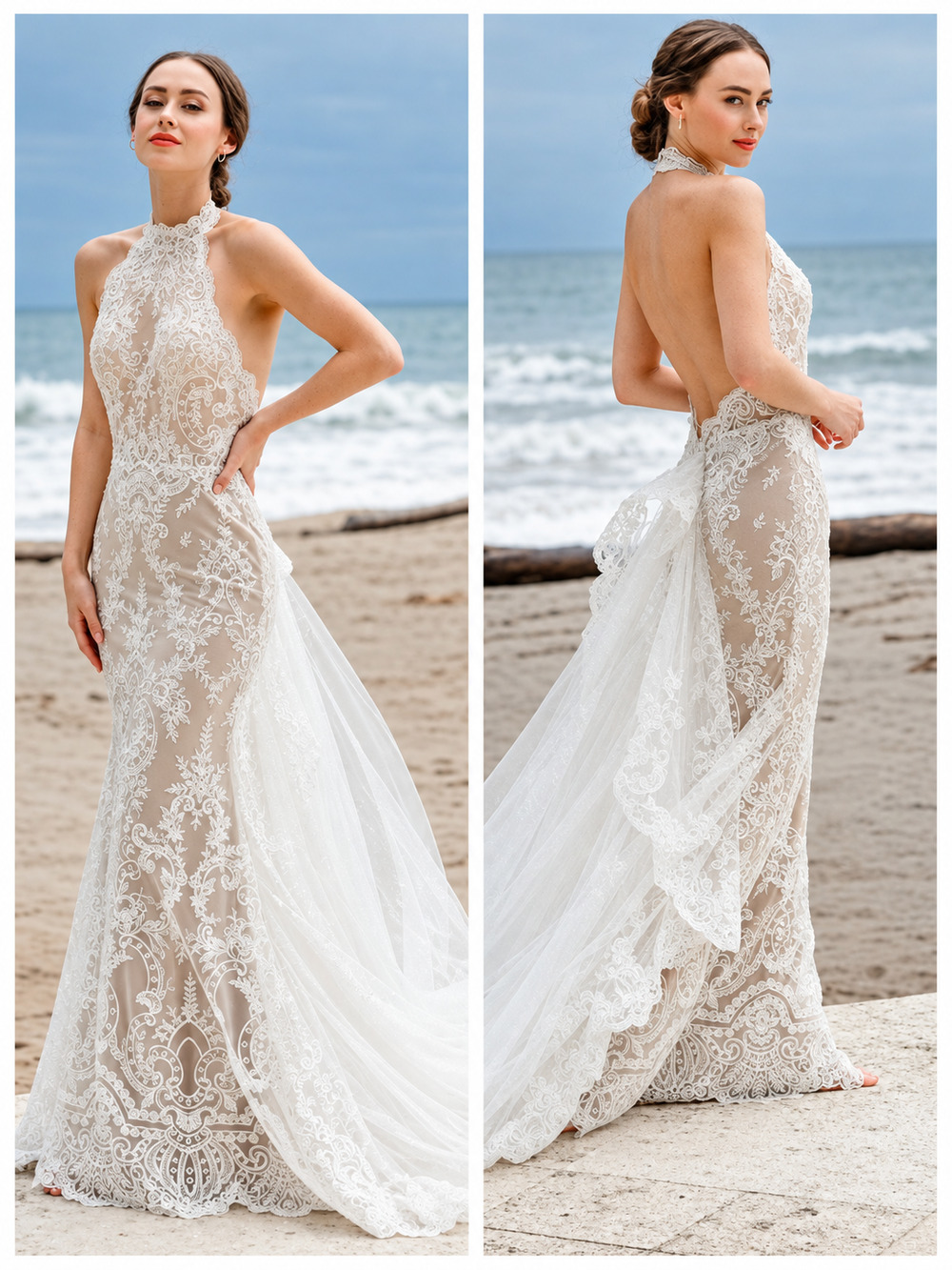 Wtoo by Watters Sela Wedding Dress Size 10 Ivory Nude Lace NWT Sample Gown